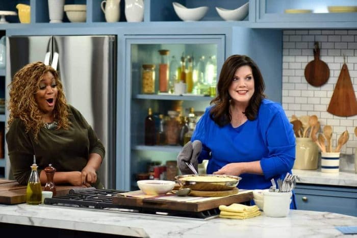 Robyn Stone makes Beef and Bean Casserole with a Cornbread Topping, as seen on Food Network's The Kitchen