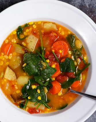 Lentil Vegetable Soup Recipe - This easy one pot Lentil Vegetable Soup recipe is a warm, comforting and delicious soup recipe! Gluten-free, vegetarian and vegan, but one that even meat lovers love! // addapinch.com