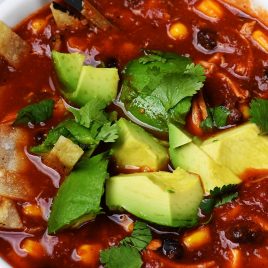 Chicken Tortilla Soup Recipe - This easy Chicken Tortilla Soup makes a simple, yet scrumptious soup recipe. With slow cooker, Instant Pot and stovetop instructions included! // addapinch.com