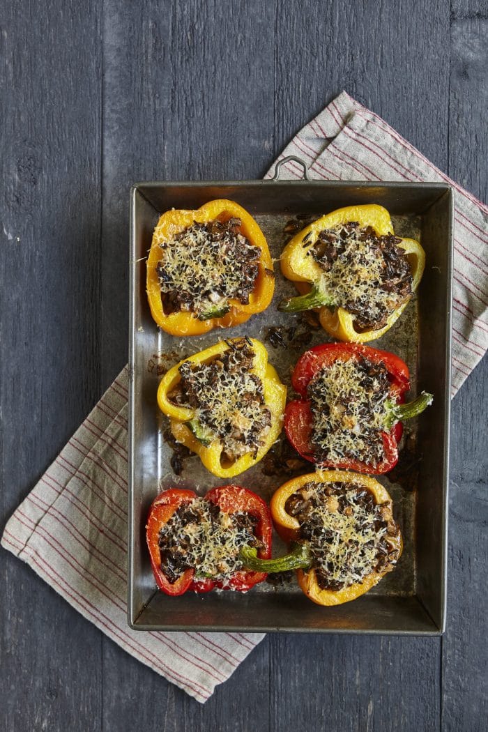 Mushroom and Wild Rice Stuffed Peppers from Add a Pinch Cookbook