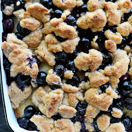 Blueberry Coffee Cake Recipe with Crumb Topping - Made with fresh blueberries and a delicious crumb topping, this blueberry coffee cake is always a favorite! Perfect for breakfast, brunch, or dessert! // addapinch.com