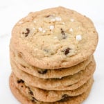 Chewy Chocolate Chip Cookie recipe with a secret little ingredient. They are soft, chewy, and amazing! Learn the secrets to the chocolate chip cookies that everyone requests! // addapinch.com
