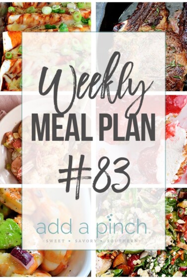 Weekly Meal Plan #83 - Sharing our Weekly Meal Plan with make-ahead tips, freezer instructions, and ways to make supper even easier! // addapinch.com