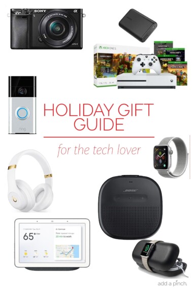 Holiday Gift Guide: for the Tech Lover – Our 2018 holiday gift guide includes the must-have gifts for the tech lover! Filled with cameras, headphones, gaming systems and so much more! // addapinch.com