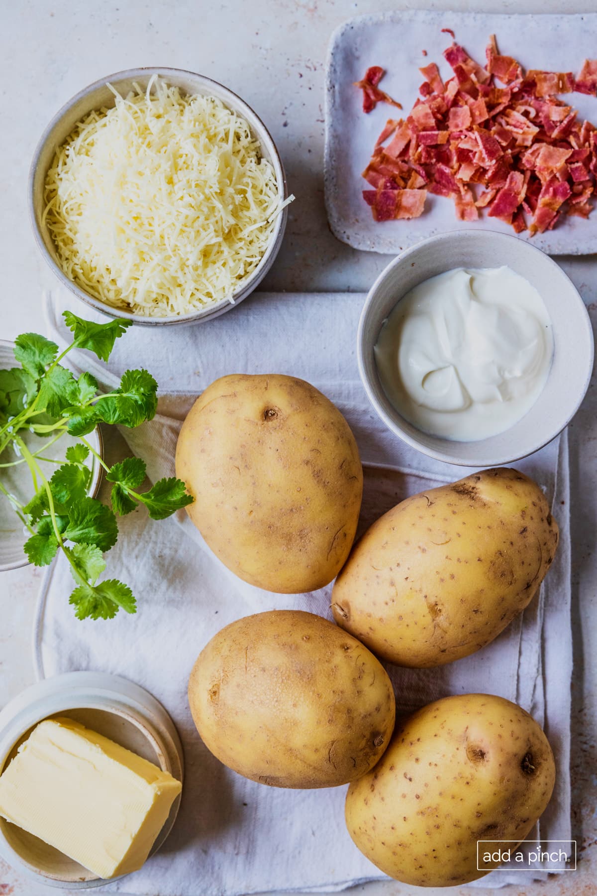 Ingredients used for making twice baked potato recipe