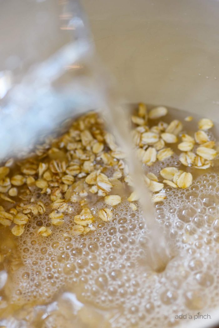 Rolled oats being covered with water // addapinch.com