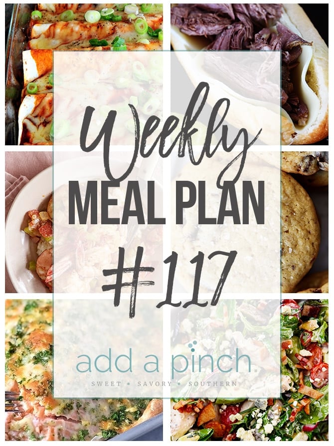 Weekly Meal Plan #117 - Sharing our Weekly Meal Plan with make-ahead tips, freezer instructions, and ways to make supper even easier! // addapinch.com