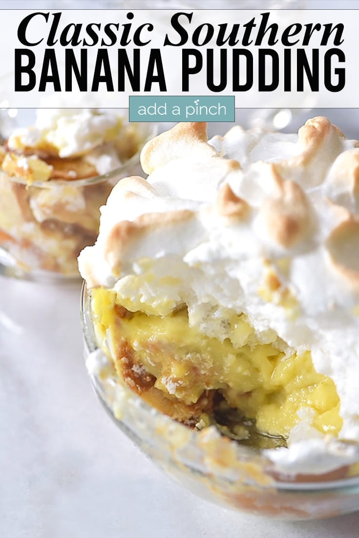 Southern Banana Pudding photo with text - addapinch.com