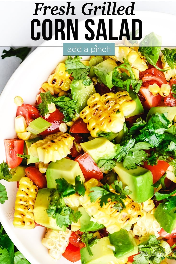 Grilled Corn Salad -with text - addapinch.com