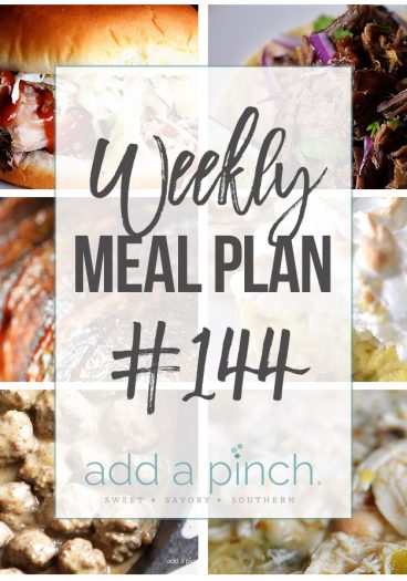 Weekly Meal Plan #144 - Sharing our Weekly Meal Plan with make-ahead tips, freezer instructions, and ways to make supper even easier! //addapinch.com