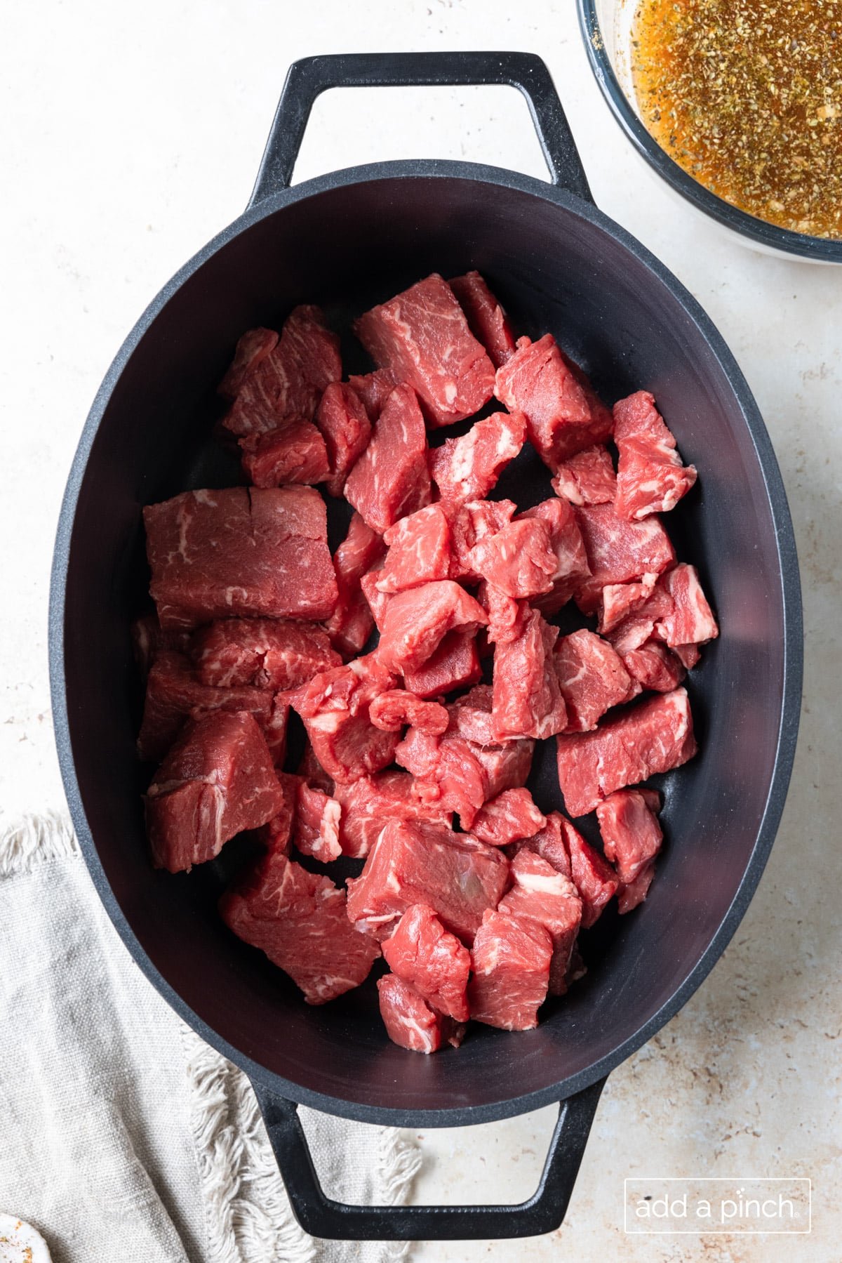 Photograph of beef ready to be cooked.