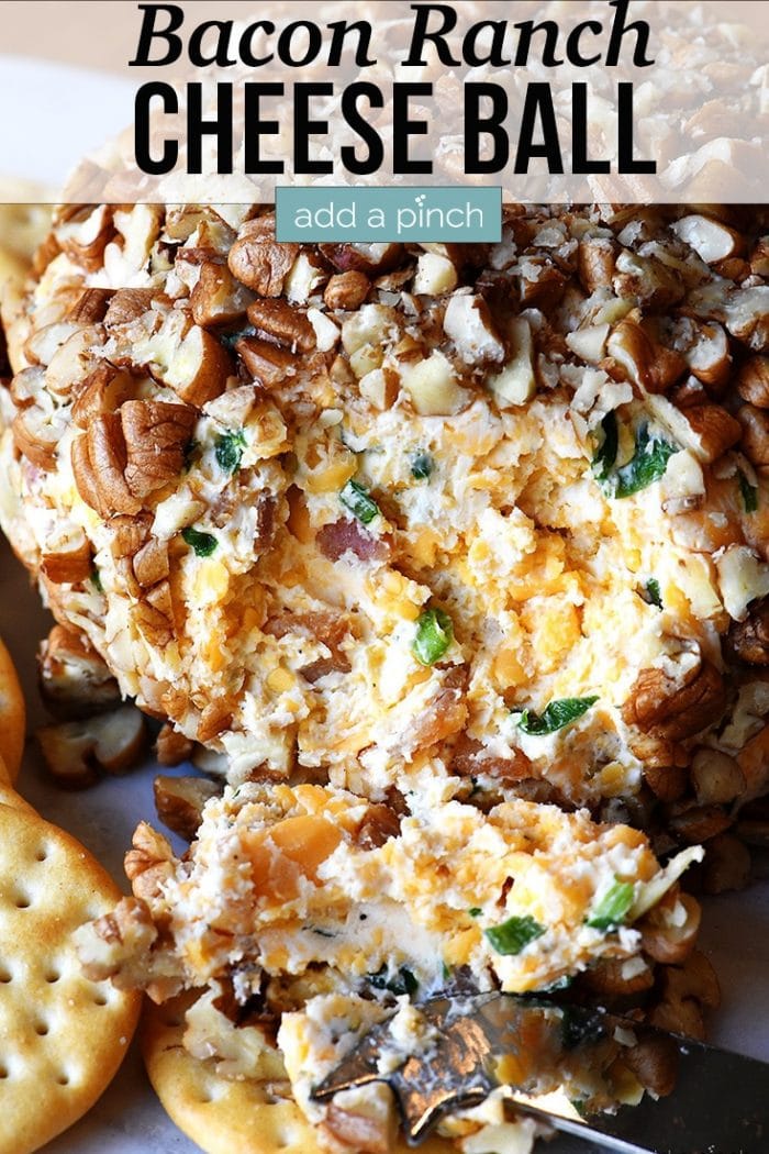 Bacon Ranch Cheese Ball Recipe - Add a Pinch