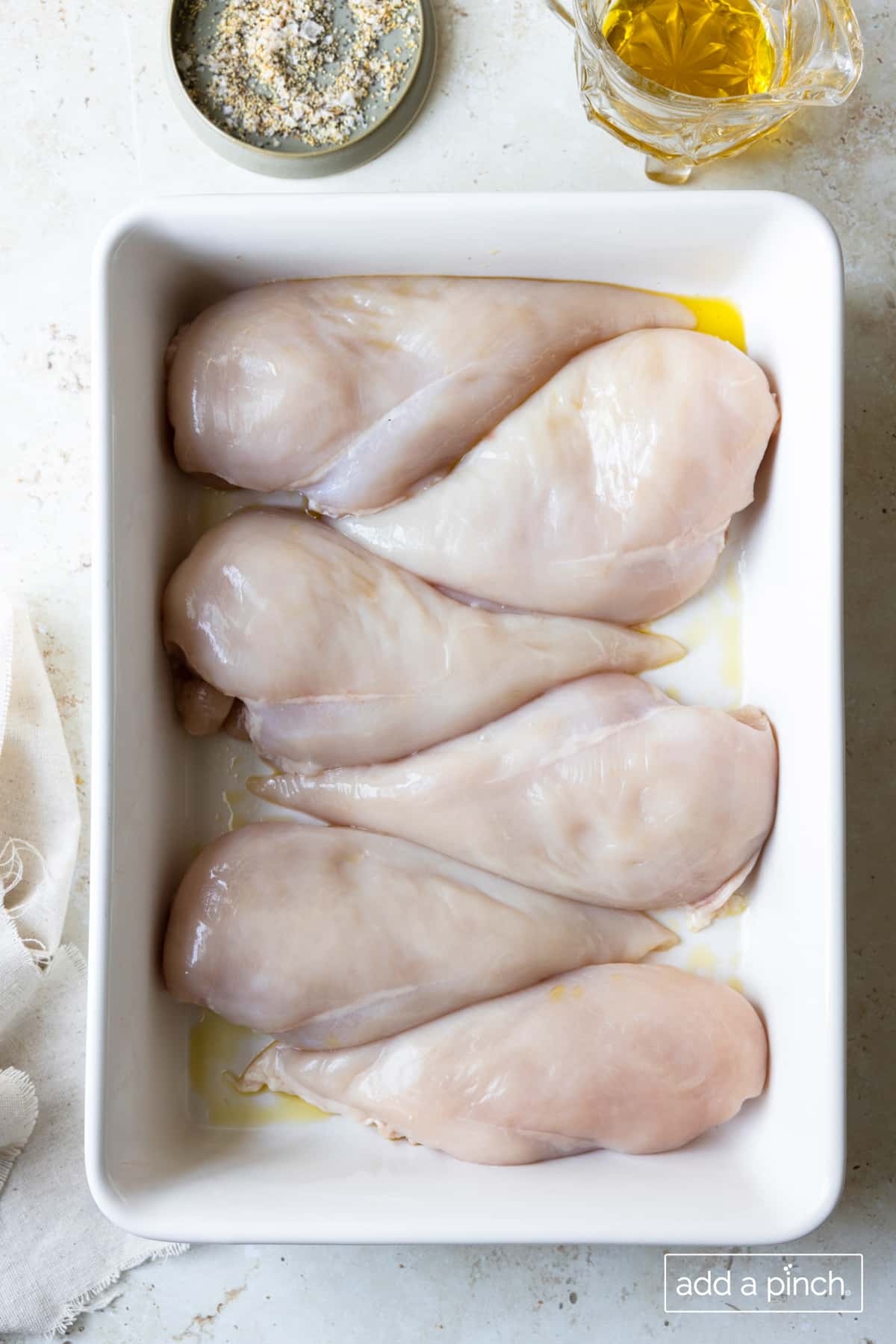 Ingredients used to make the best baked chicken recipe. 