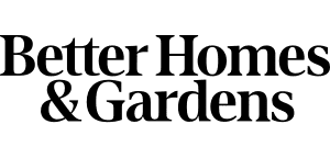 Black better homes and gardens logo.