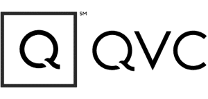 QVC black logo with square logo mark.