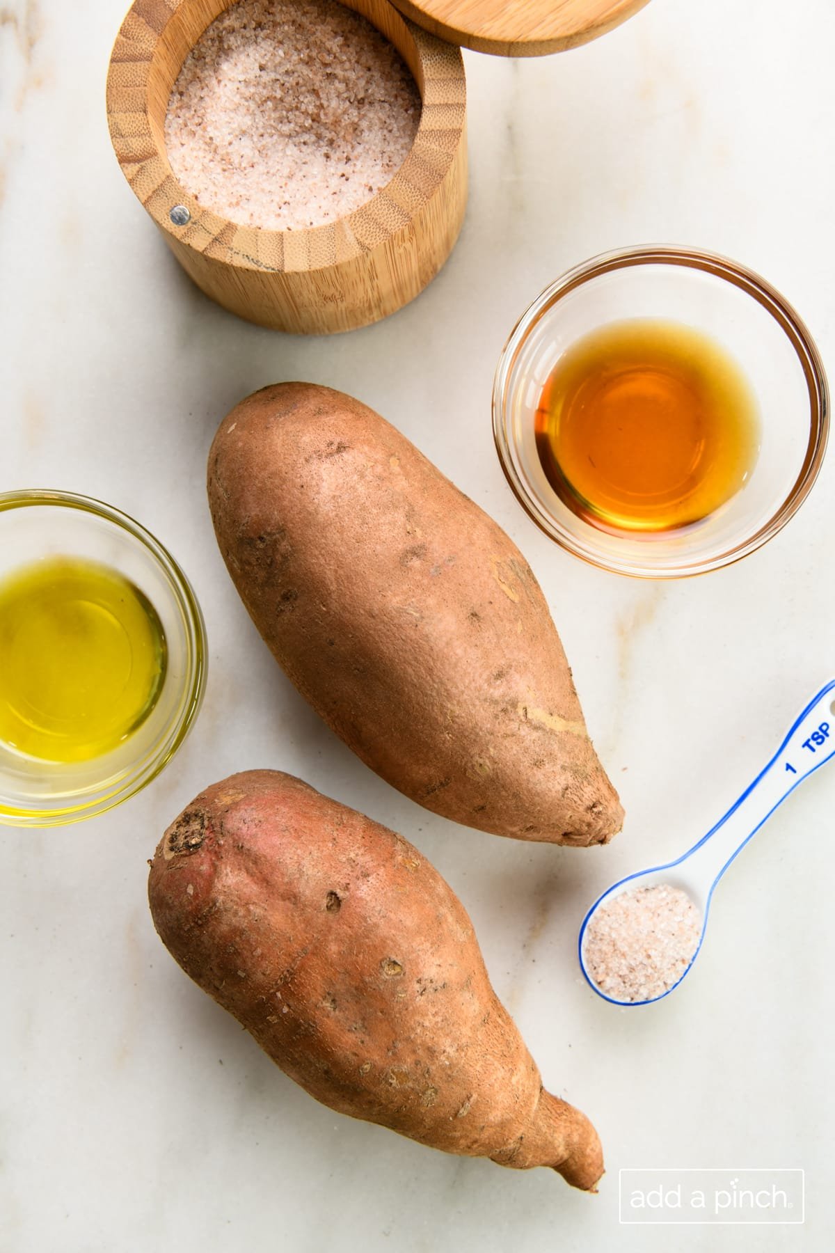 Ingredients used to make air fryer sweet potatoes.