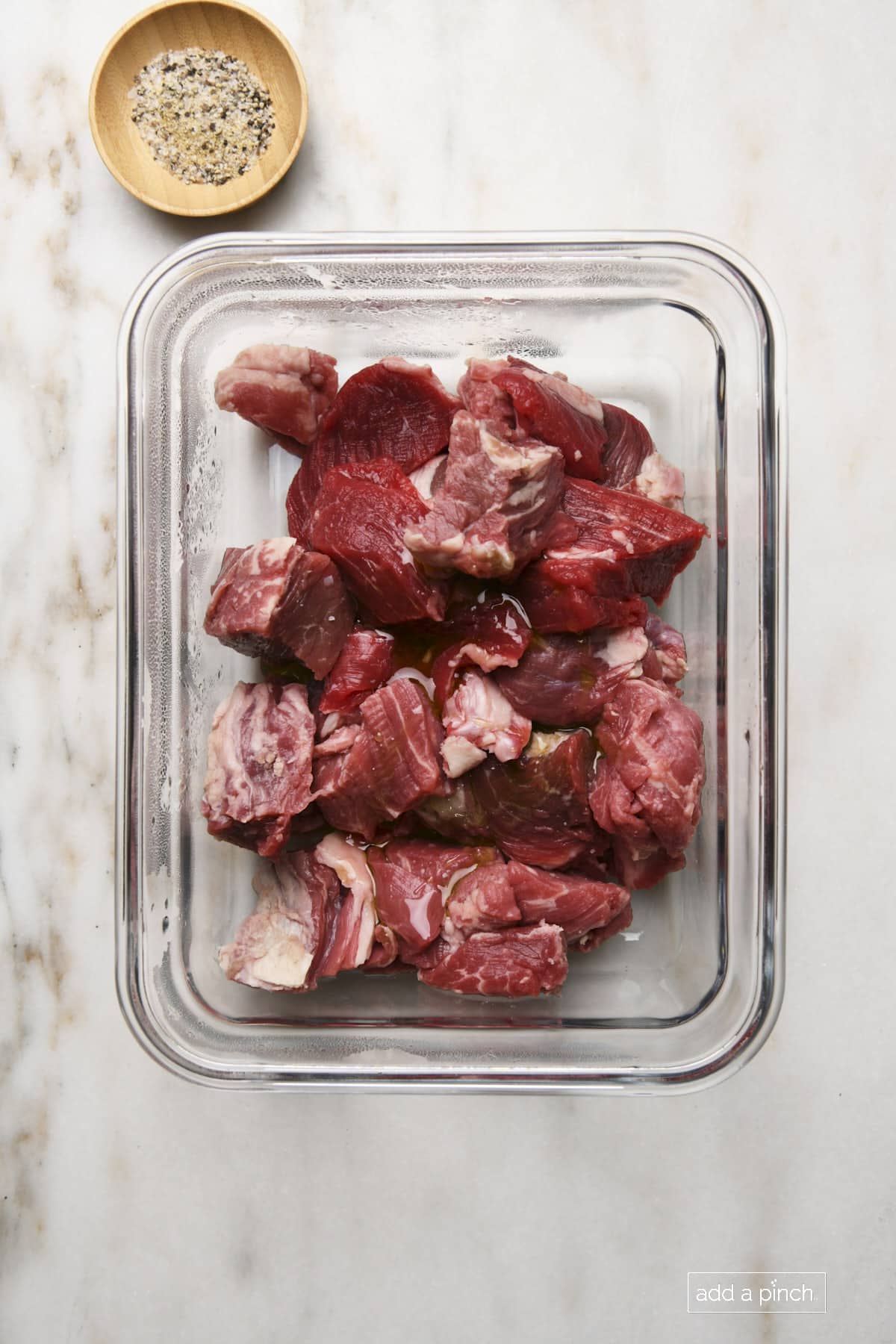 Photo of ingredients used to make easy steak bites recipe.