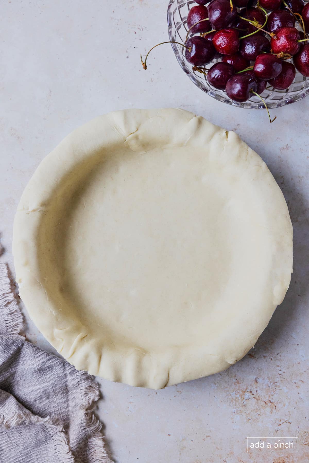 Pie crust in a pie plate ready for filling.