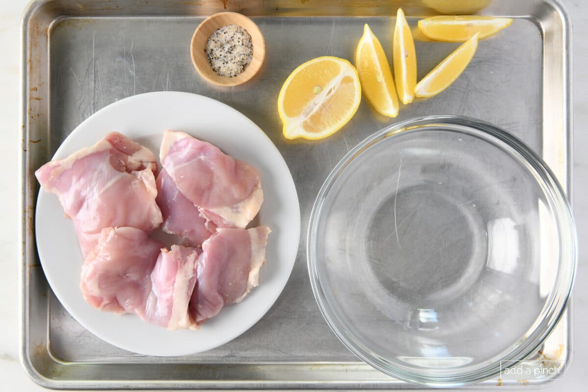 Photo of ingredients used to make Air Fryer Chicken Thighs.
