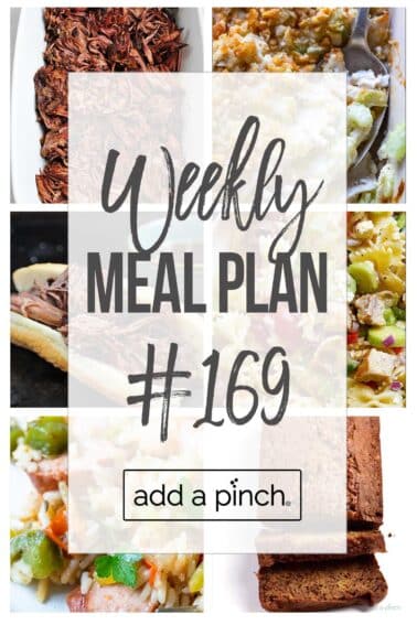 Graphic for weekly meal plan 169