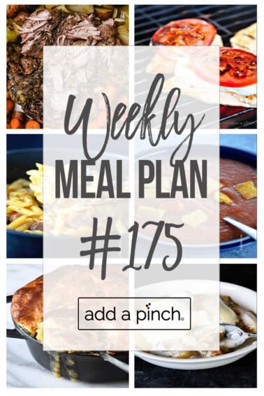 Graphic for weekly meal plan #175.