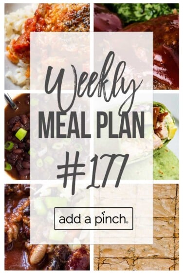 Collage for weekly meal plan #177 graphic.