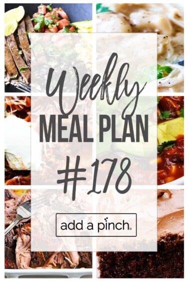 Graphic for weekly meal plan #178.