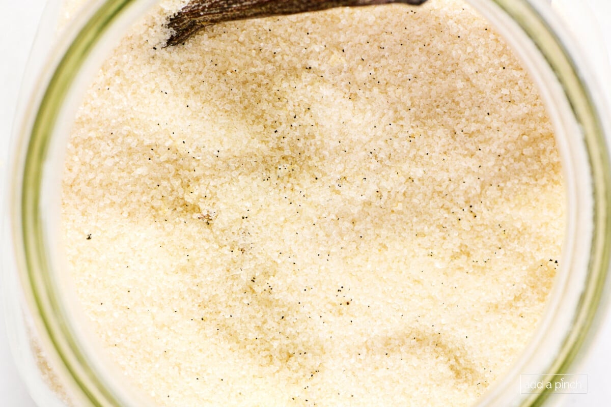 Vanilla sugar in a jar.