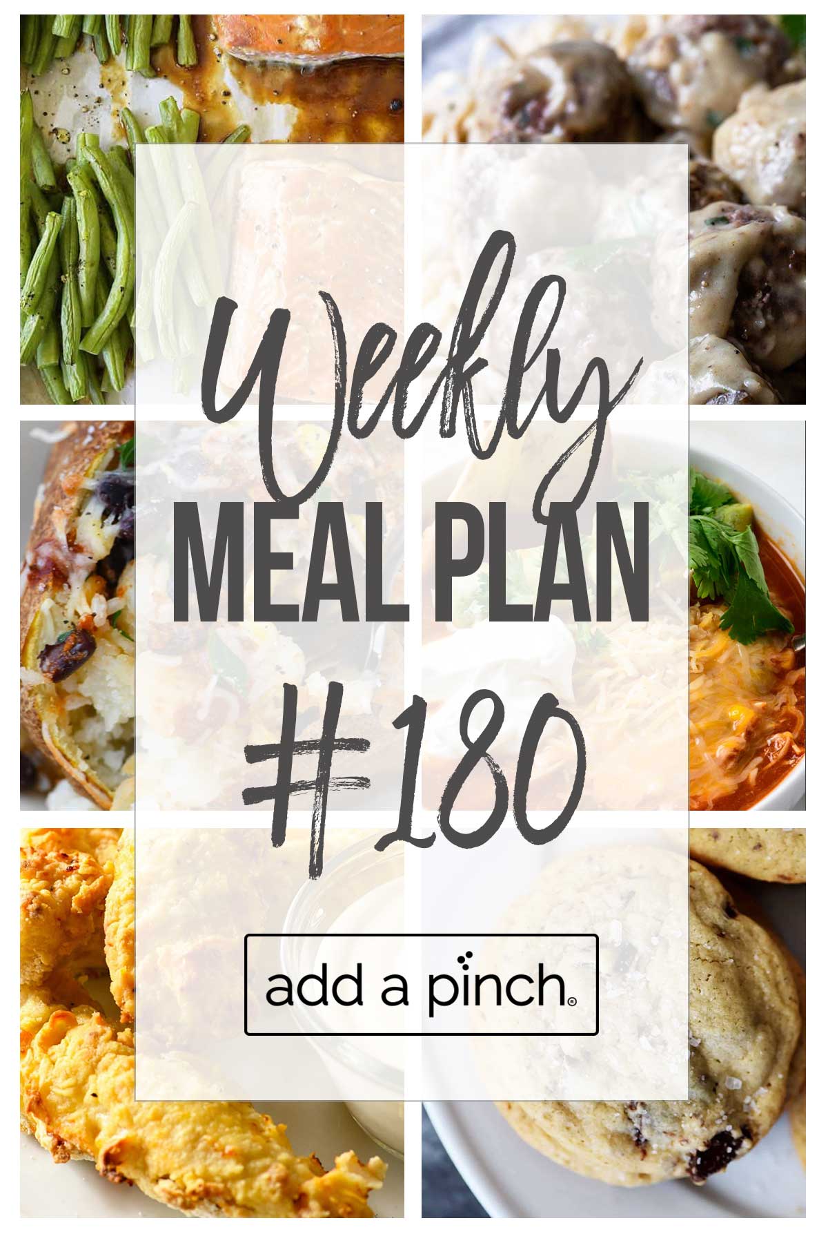 Graphic for weekly meal plan #180. 