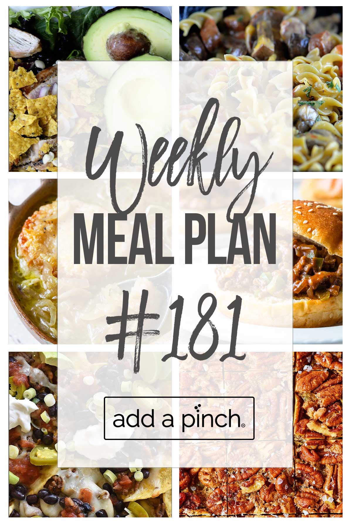 Graphic for Weekly Meal Plan #181. 