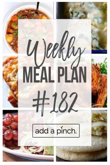 Graphic for Weekly Meal Plan #182.
