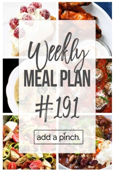 Graphic of meal plan #191.