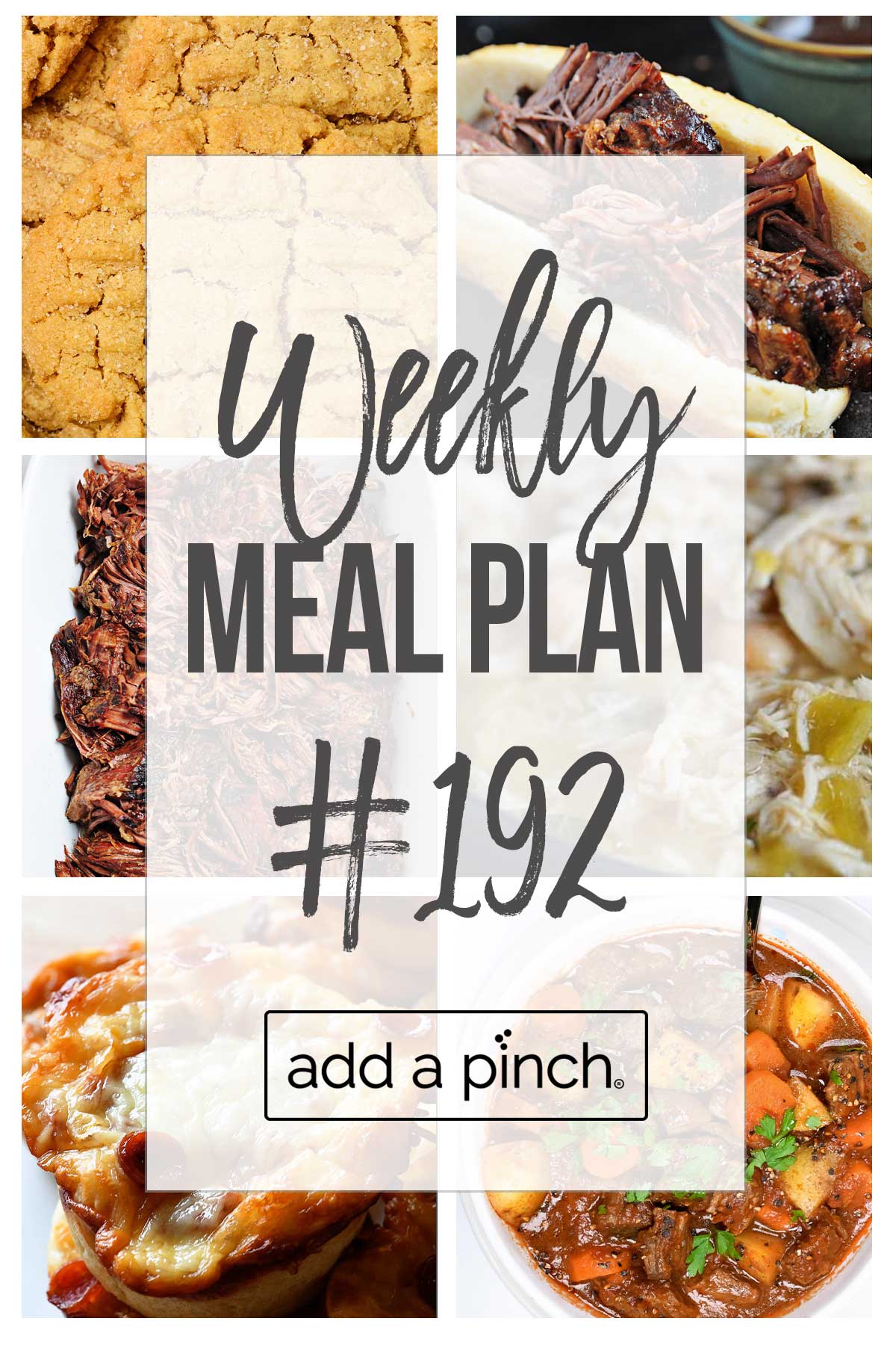Graphic of Weekly Meal Plan #192.