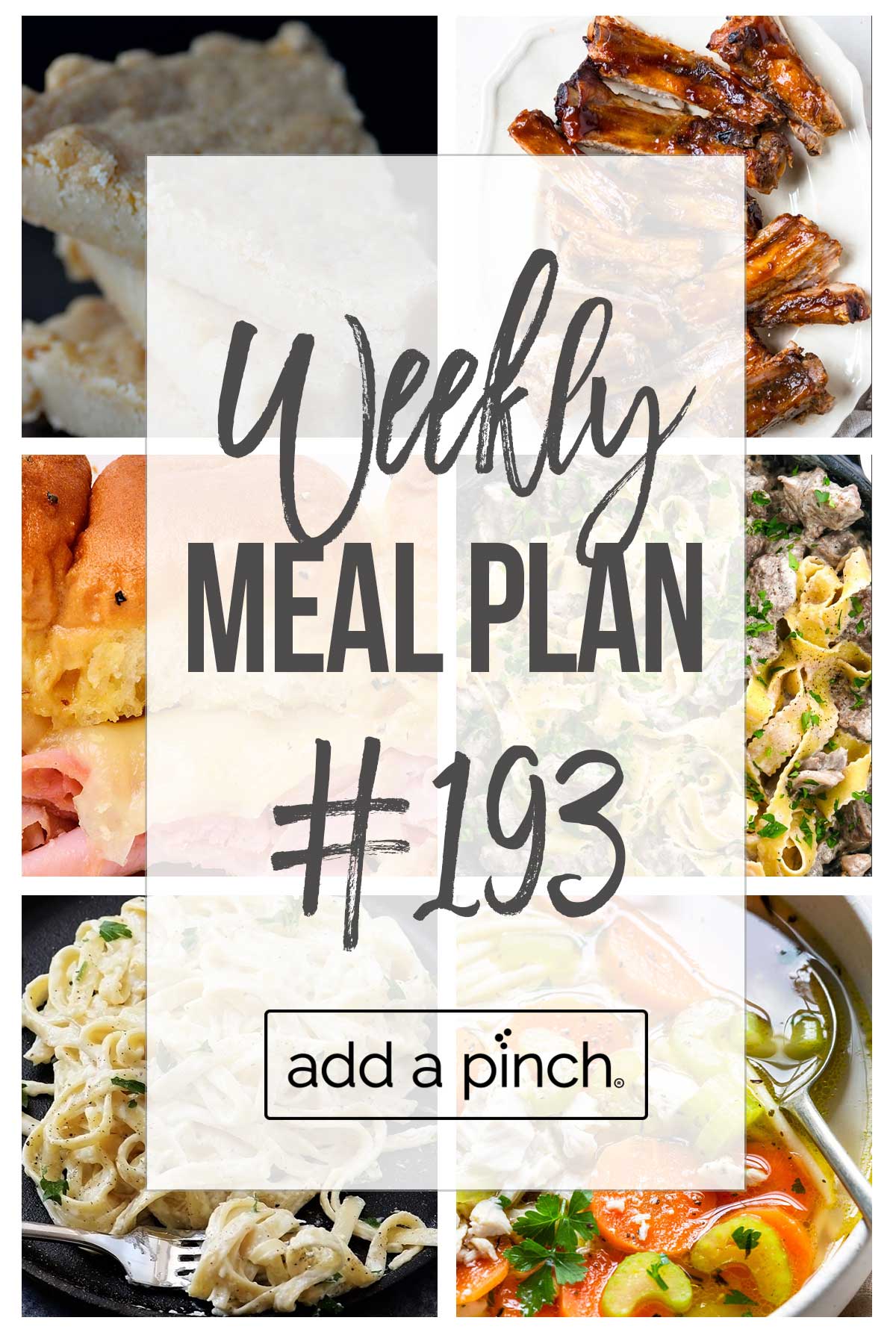 Graphic of Weekly Meal Plan #193.