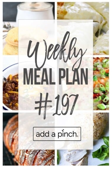 Graphic of Weekly Meal Plan #197.