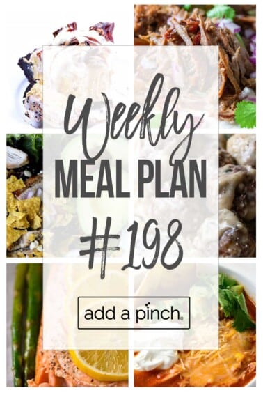 Graphic of Weekly Meal Plan #198.