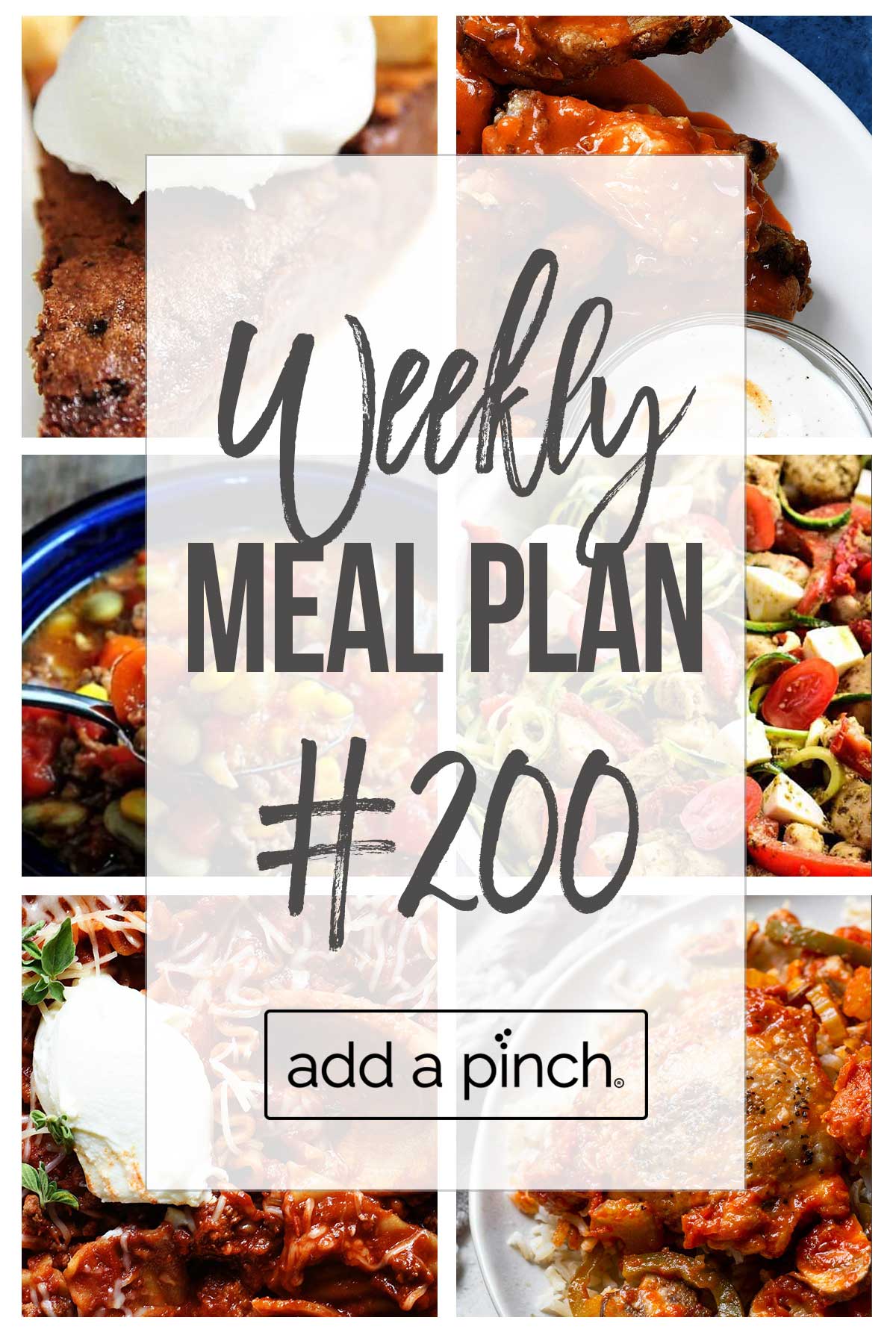 Graphic of Weekly Meal Plan #200.