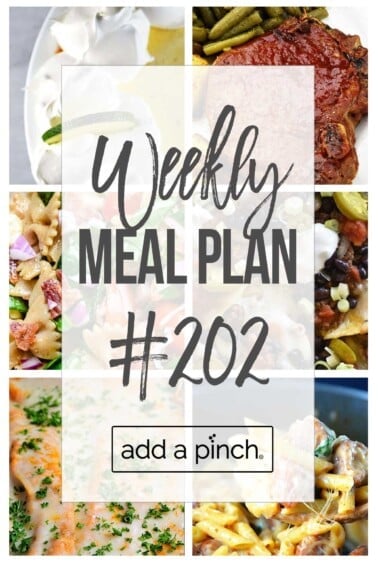 Graphic of Weekly Meal Plan #202.