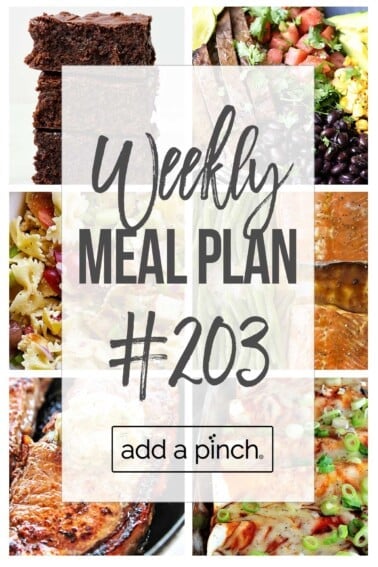 Graphic of Weekly Meal Plan #203.