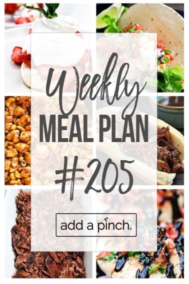 Graphic of Weekly Meal Plan #205.