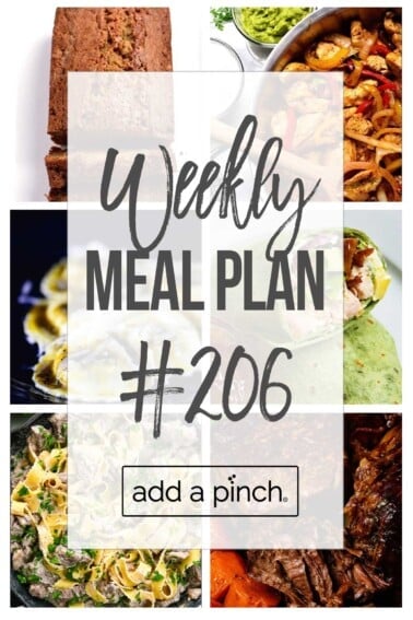Graphic for Weekly Meal Plan #206.