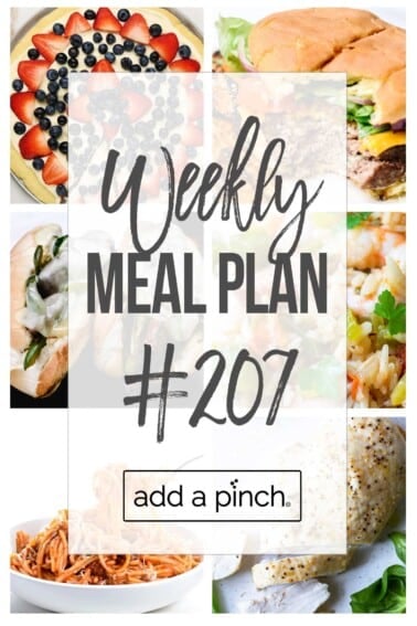 Graphic of Weekly Meal Plan #207.