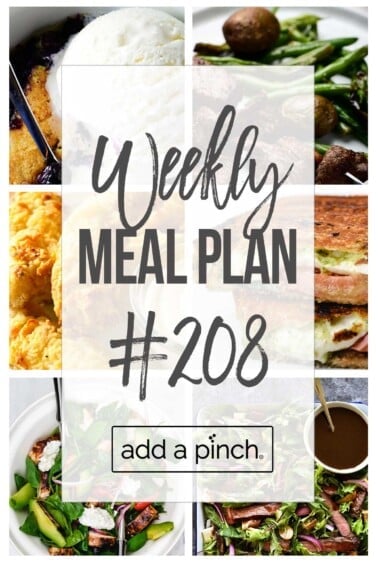 Graphic of Weekly Meal Plan #208.