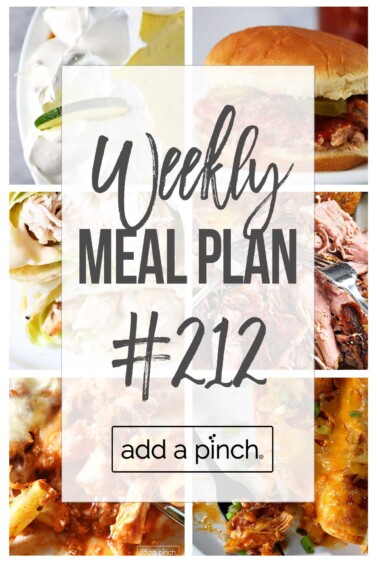 Graphic of Weekly Meal Plan #212.