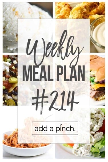 Graphic of Weekly Meal Plan #214.