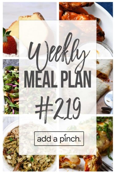 Weekly Meal #219 graphic displaying items in the weekly plan.