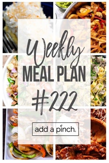 Weekly Meal Plan #222 Graphic.