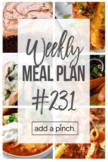 Graphic for Weekly Meal Plan #231.