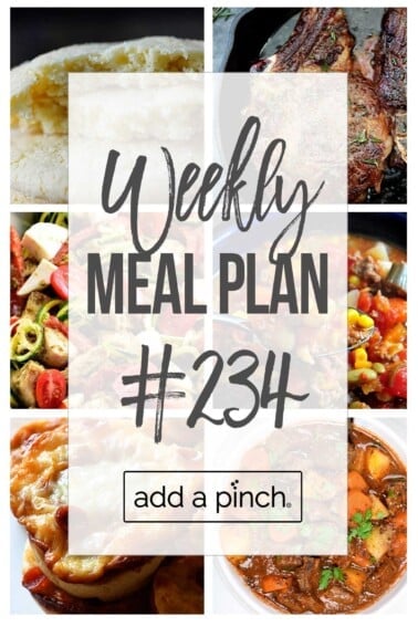 Graphic of Weekly Meal Plan #234.