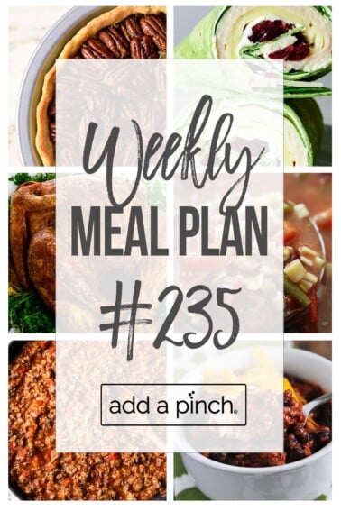 Graphic of Weekly Meal Plan #235.